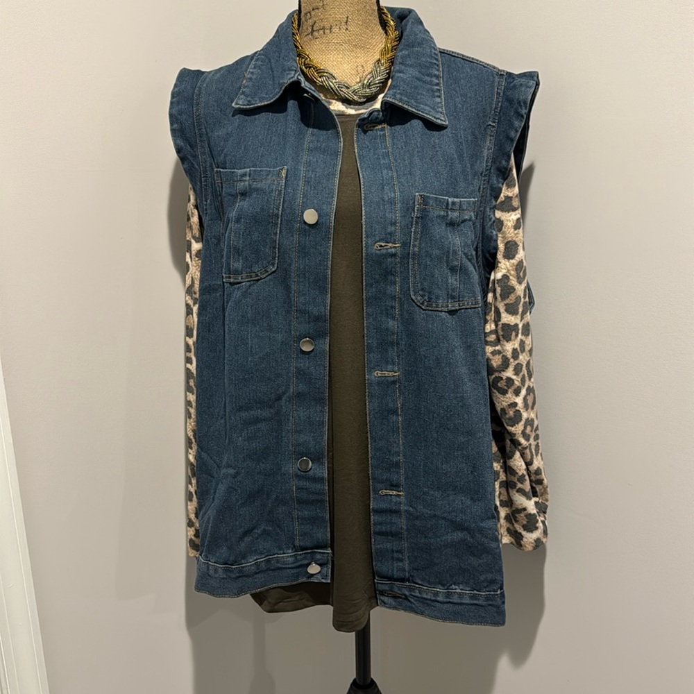 Button Down Denim Vest